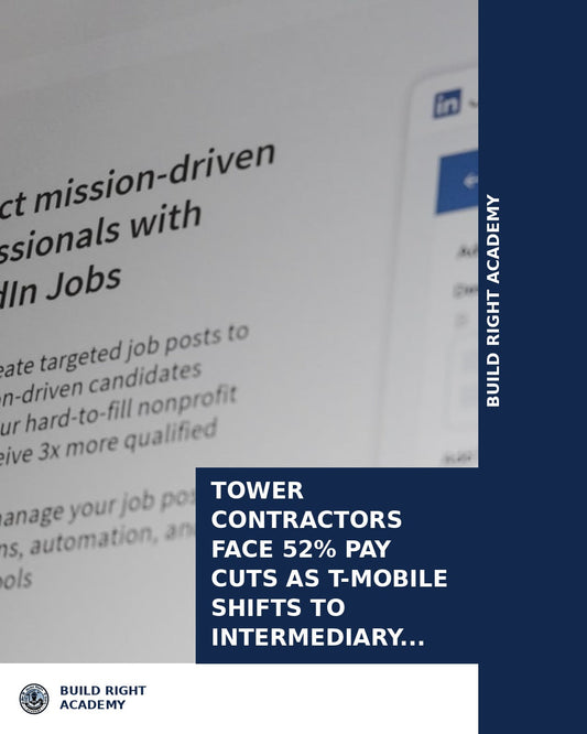 Tower Contractors Face 52 Pay Cuts as T-Mobile Shifts to Intermediary Model Worker Certifications Emerge as Survival Strategy
